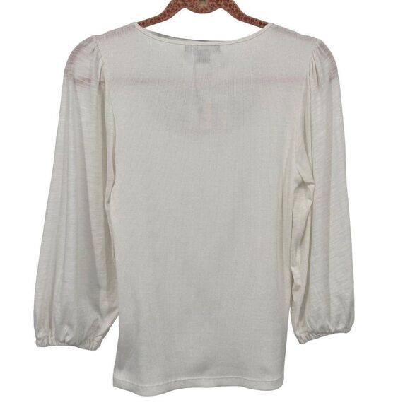 Sanctuary Catch The Sun Tee White 3/4 Puff Sleeves Large NWT - Picture 10 of 12